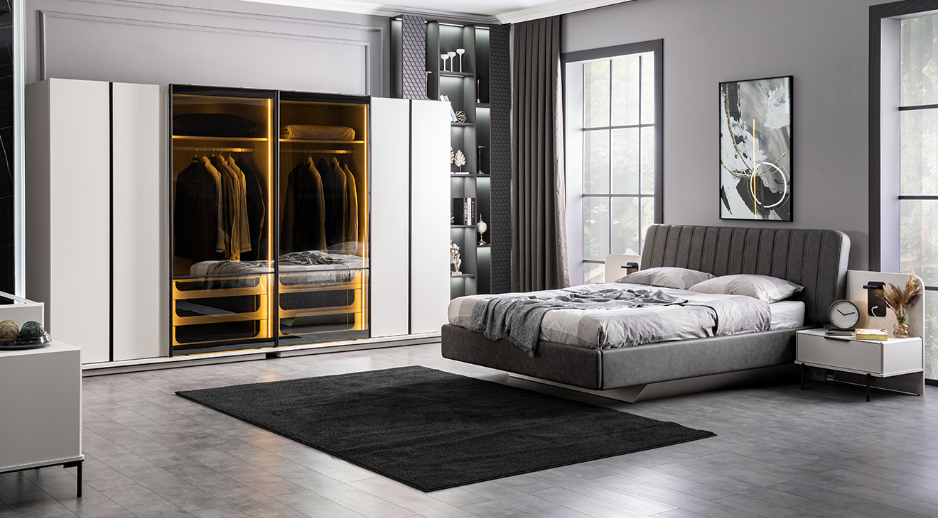 Portre Sürgü Kapaklı Yatak Odası Takımı Yatak Odası