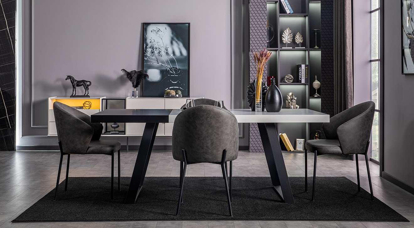 Portre Kaşıklı Modern Yemek Odası Takımı Yemek Odası