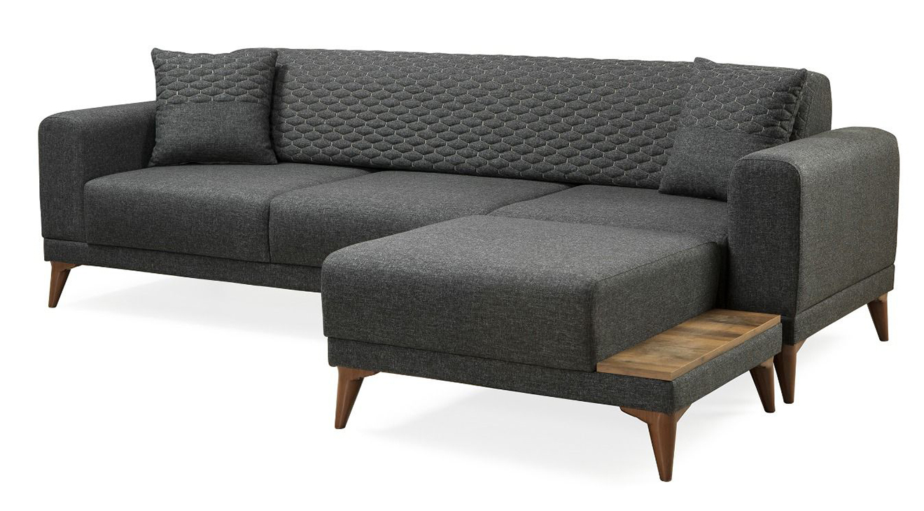 Stil Ahşap Ayaklı Yataklı Köşe Koltuk Takımı Yataklı KöşeTakımları