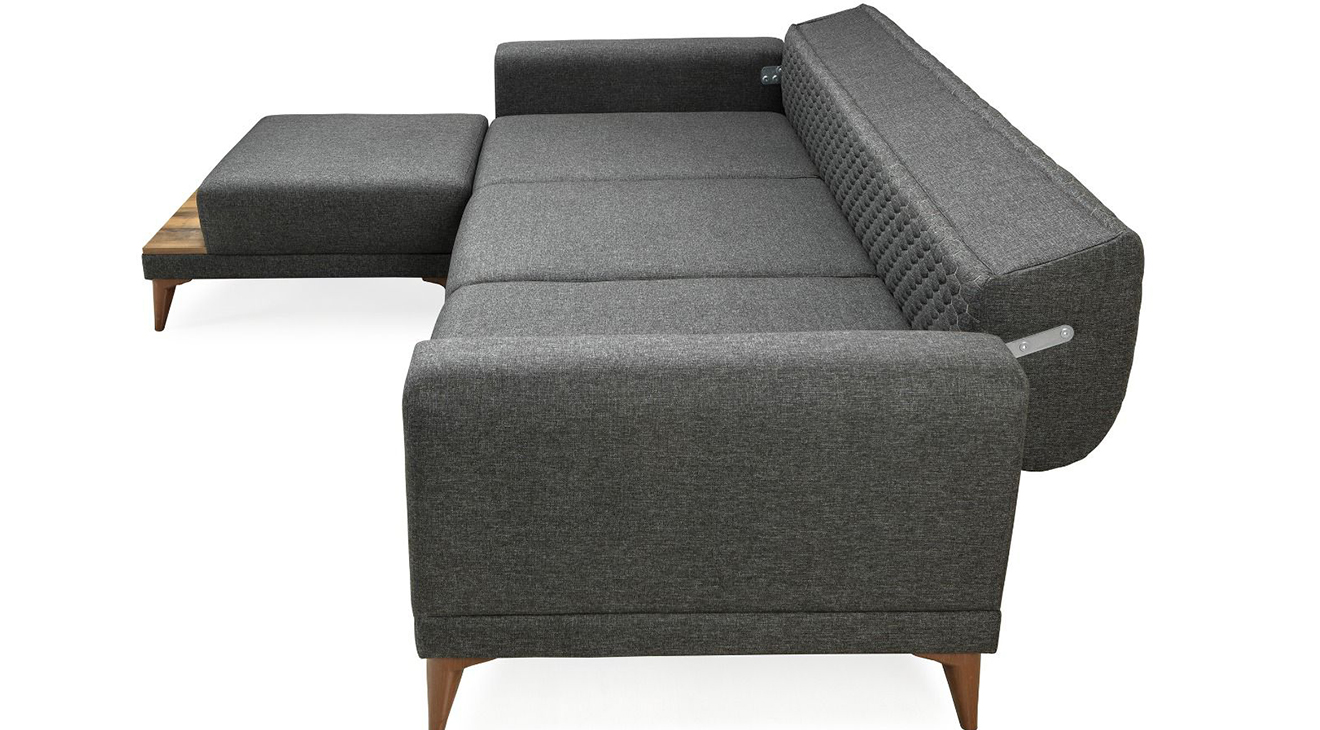 Stil Ahşap Ayaklı Yataklı Köşe Koltuk Takımı Yataklı KöşeTakımları