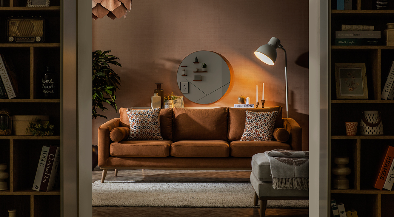 Bohem Ceviz Ahşap Ayaklı Koltuk Takımı Koltuk Takımı