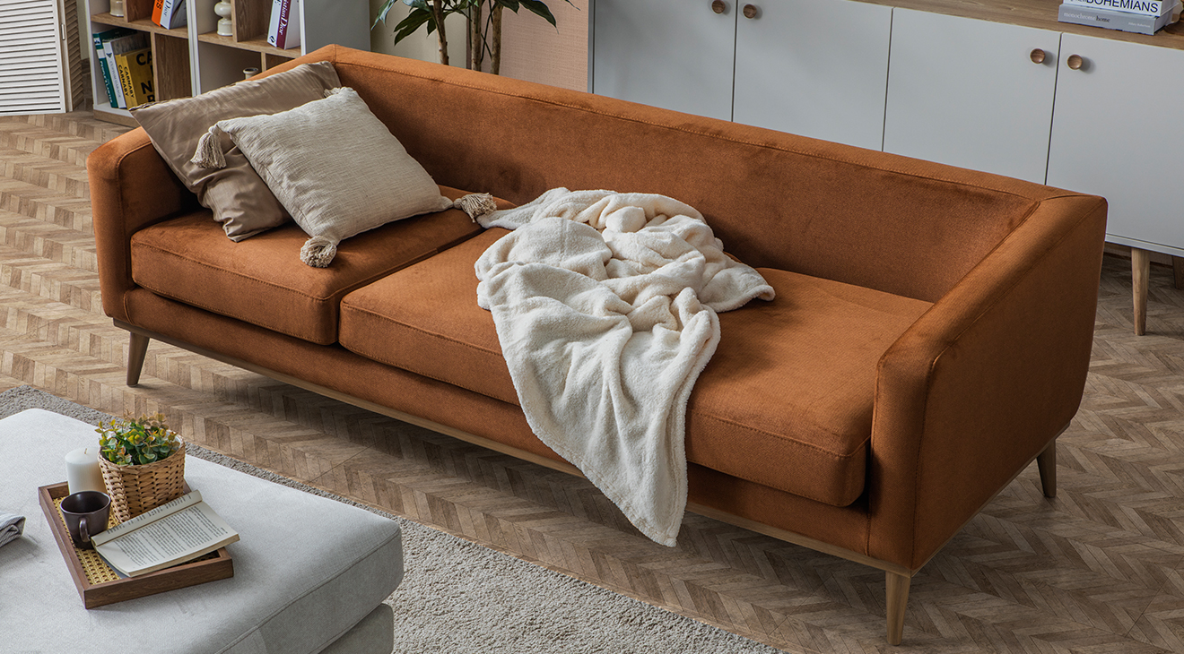 Bohem Ceviz Ahşap Ayaklı Koltuk Takımı Koltuk Takımı