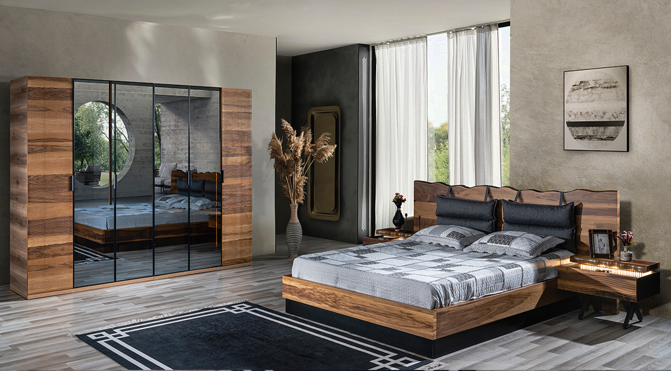 Greenwich 6 Kapaklı Ceviz Yatak Odası Takımı Yatak Odası