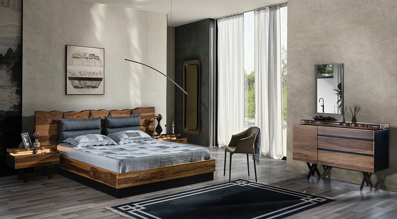 Greenwich 6 Kapaklı Ceviz Yatak Odası Takımı Yatak Odası