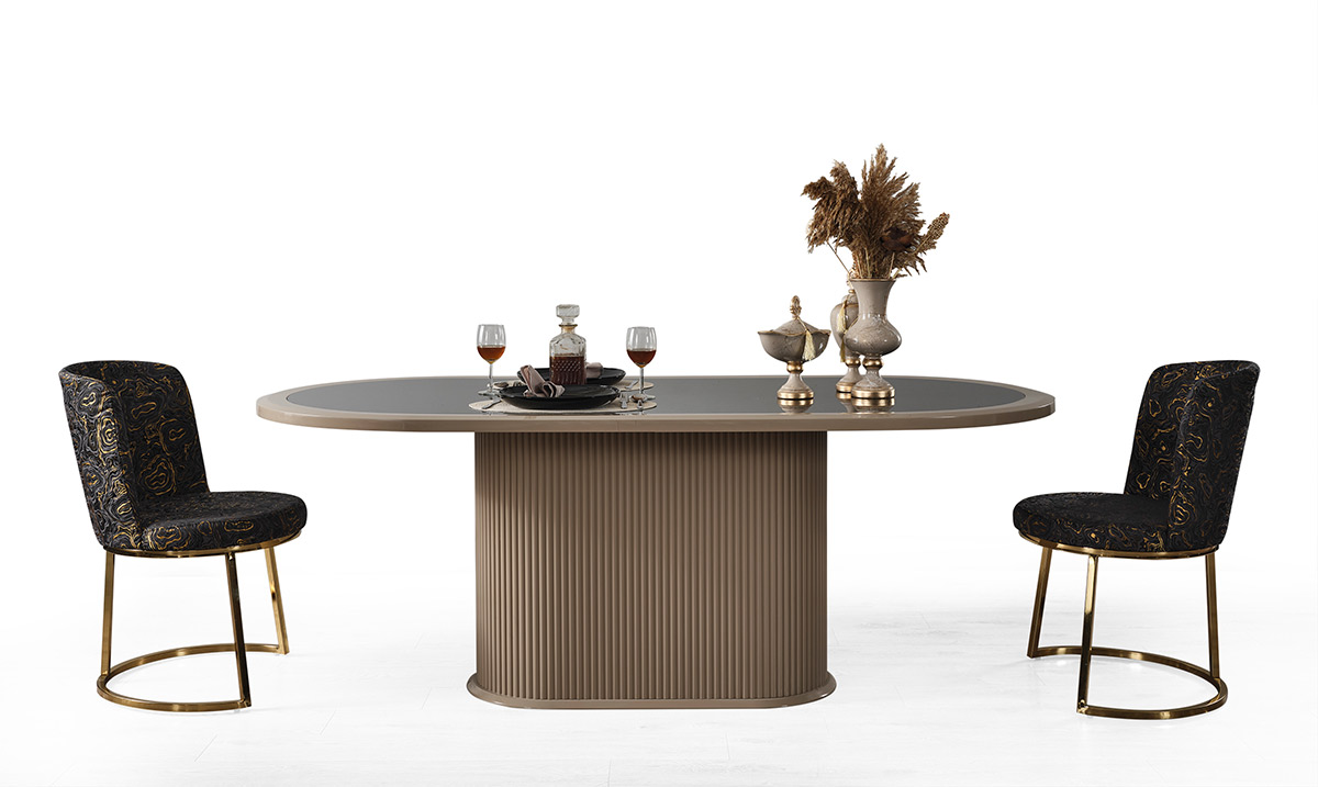 Gucci Gold Metal Ayaklı Yemek Odası Takımı Yemek Odası