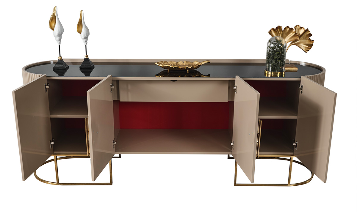 Gucci Gold Metal Ayaklı Yemek Odası Takımı Yemek Odası