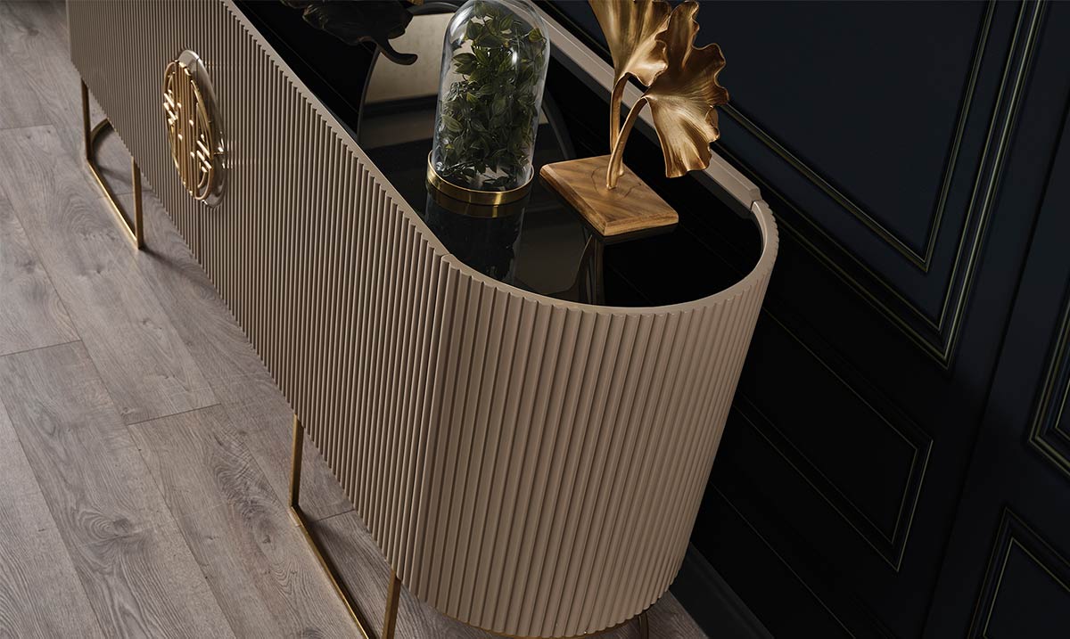 Gucci Gold Metal Ayaklı Yemek Odası Takımı Yemek Odası