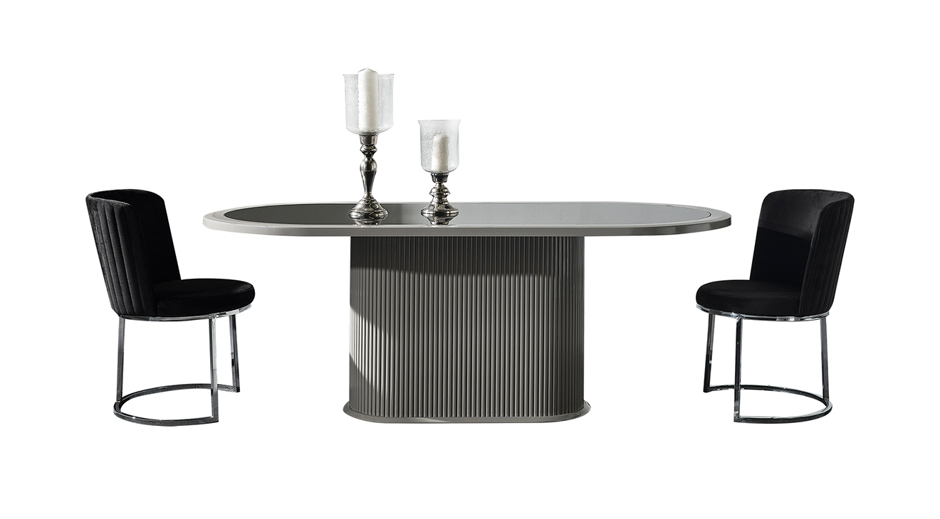 Gucci Duman Grisi Metal Ayaklı Yemek Odası Takımı Yemek Odası