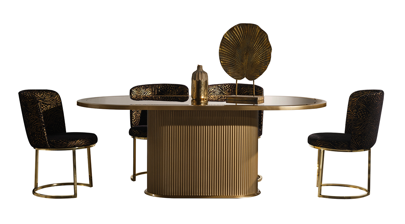 Gucci Golden Metal Ayaklı Yemek Odası Takımı Yemek Odası