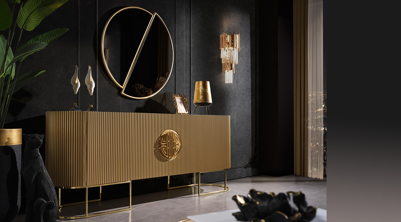 Gucci Golden Metal Ayaklı Yemek Odası Takımı Yemek Odası