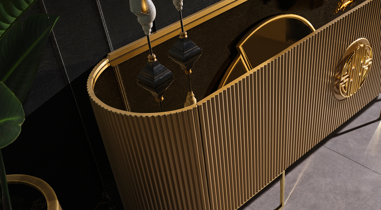 Gucci Golden Metal Ayaklı Yemek Odası Takımı Yemek Odası