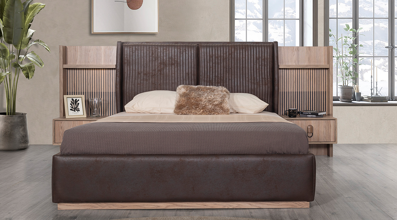 Arena Ceviz 6 Kapaklı Yatak Odası Takımı Yatak Odası