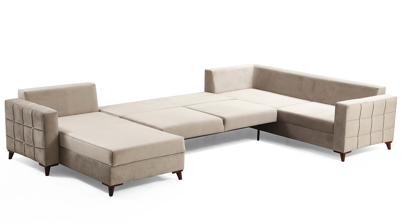 Alya U Yataklı Sandıklı Köşe Koltuk Takımı Yataklı ve Sandıklı Koltuk Takımları