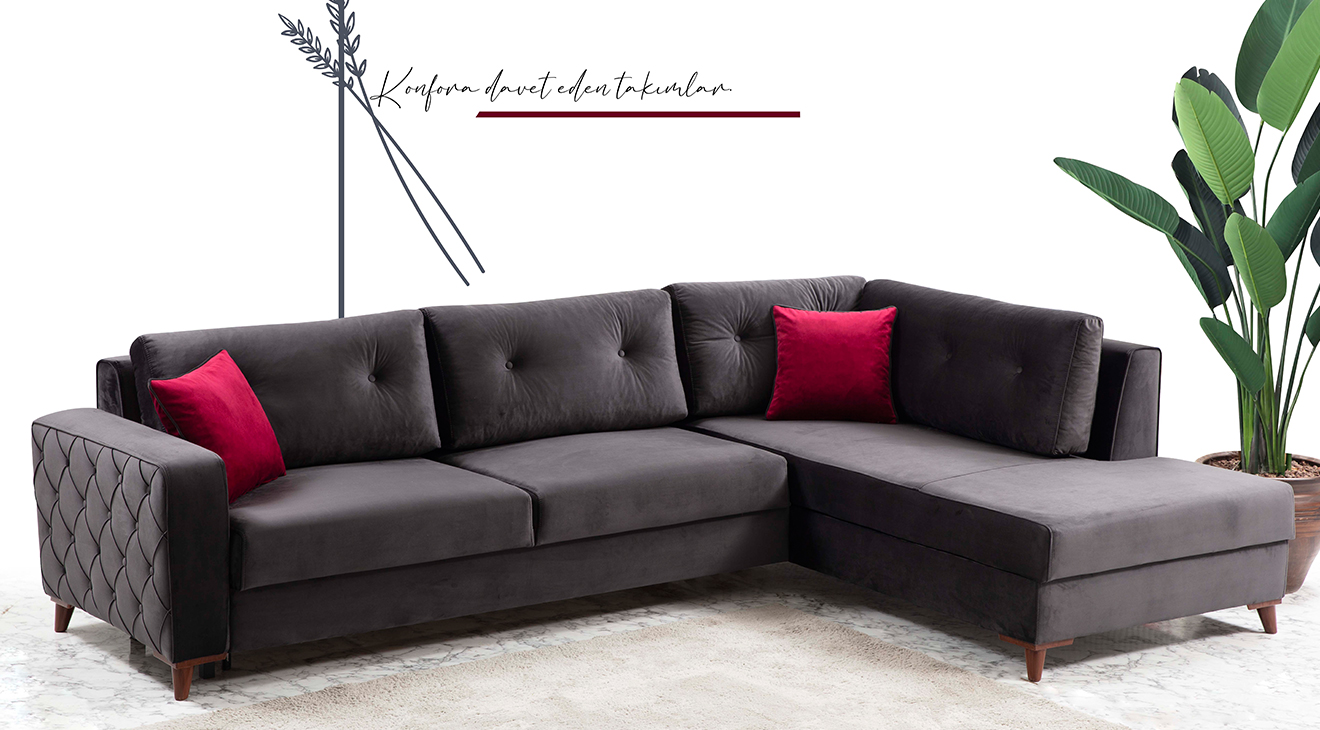 Rose Yataklı Sandıklı Köşe Koltuk Takımı Yataklı ve Sandıklı Koltuk Takımları