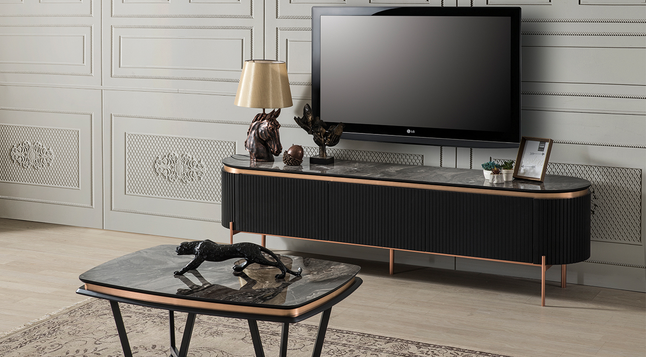 Tesla Metal Ayaklı Tv Ünitesi TV Ünitesi