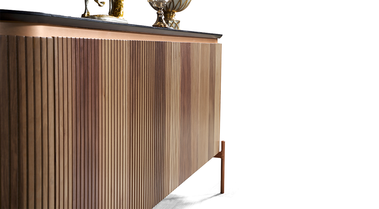 Tesla Metal Ayaklı Ceviz Yemek Odası Takımı Yemek Odası