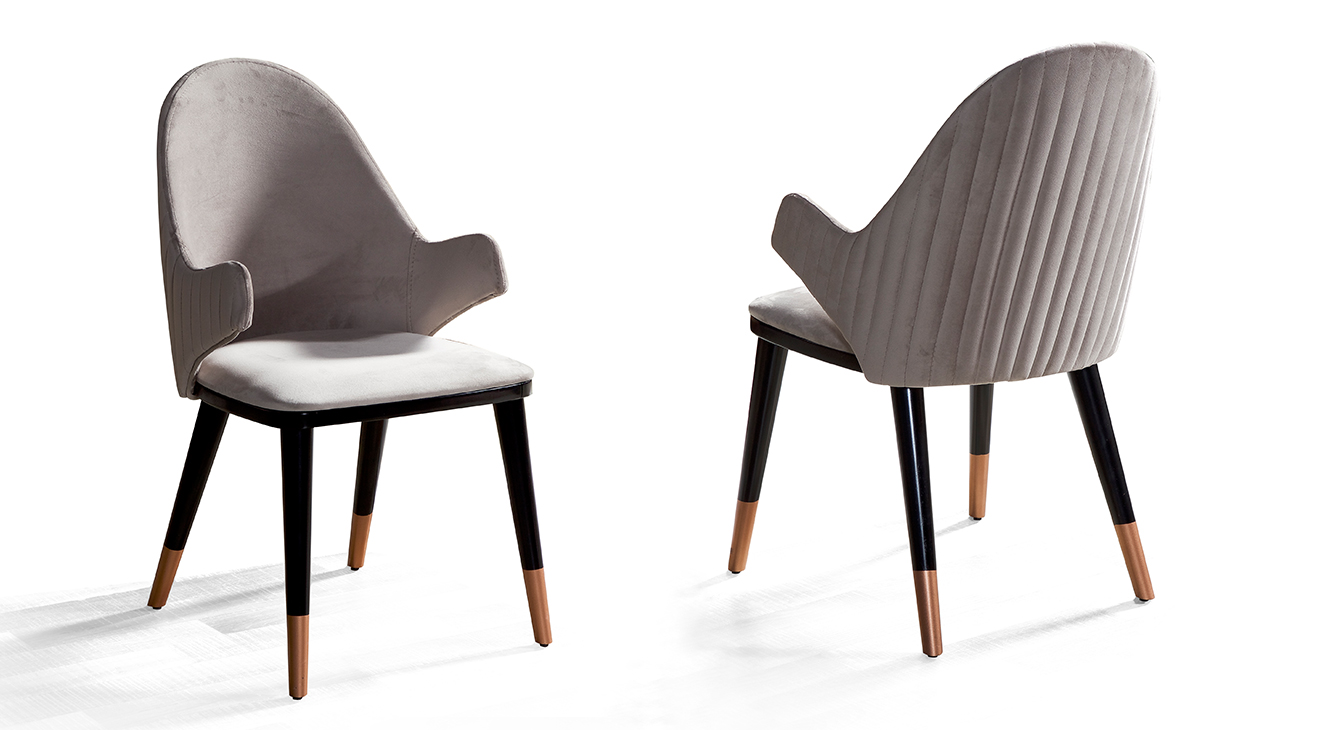 Tesla Metal Ayaklı Ceviz Yemek Odası Takımı Yemek Odası