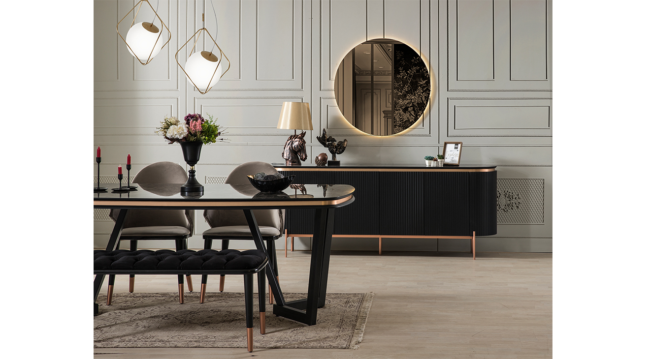 Tesla Metal Ayaklı Yemek Odası Takımı Yemek Odası