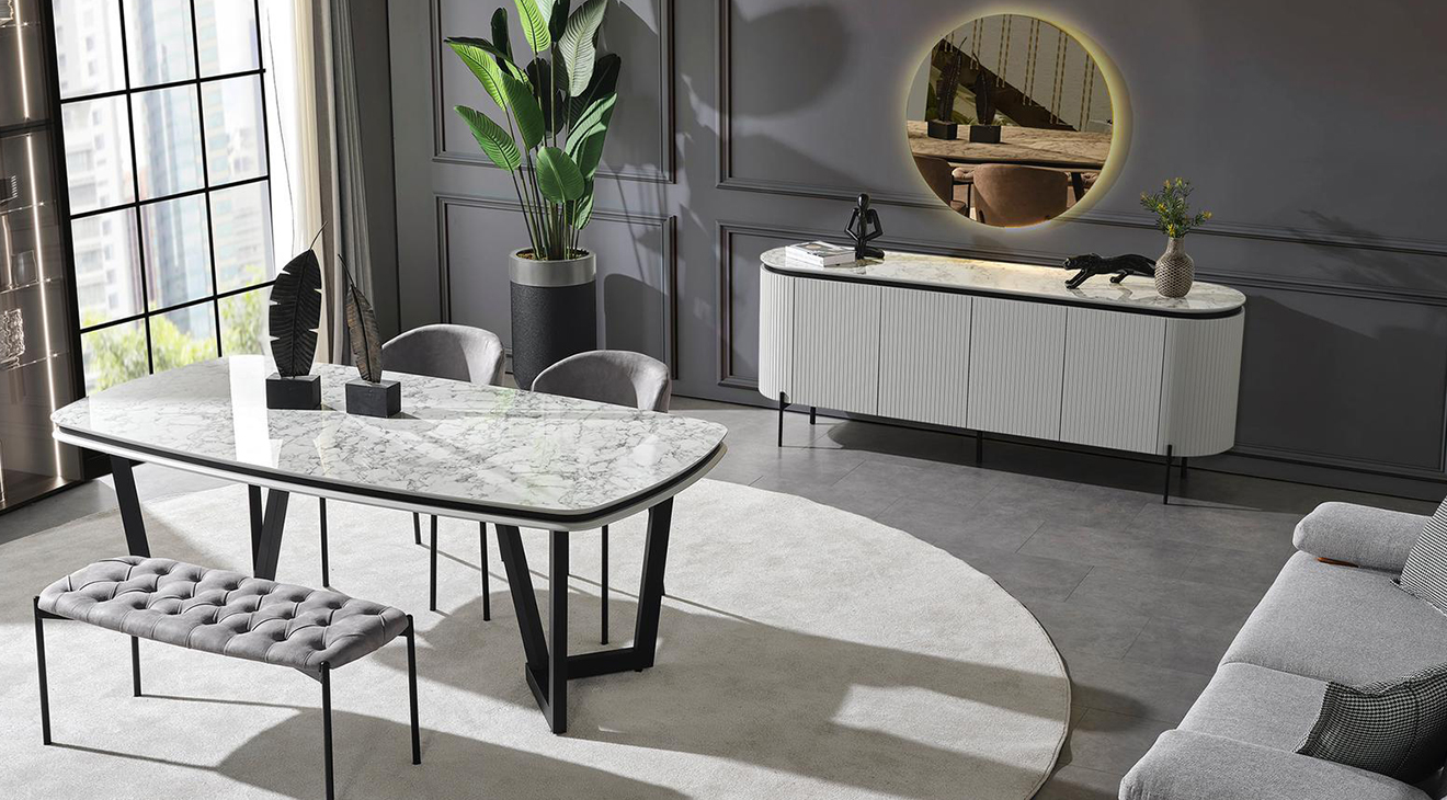 Tesla Plus Modern Yemek Odası Takımı Yemek Odası