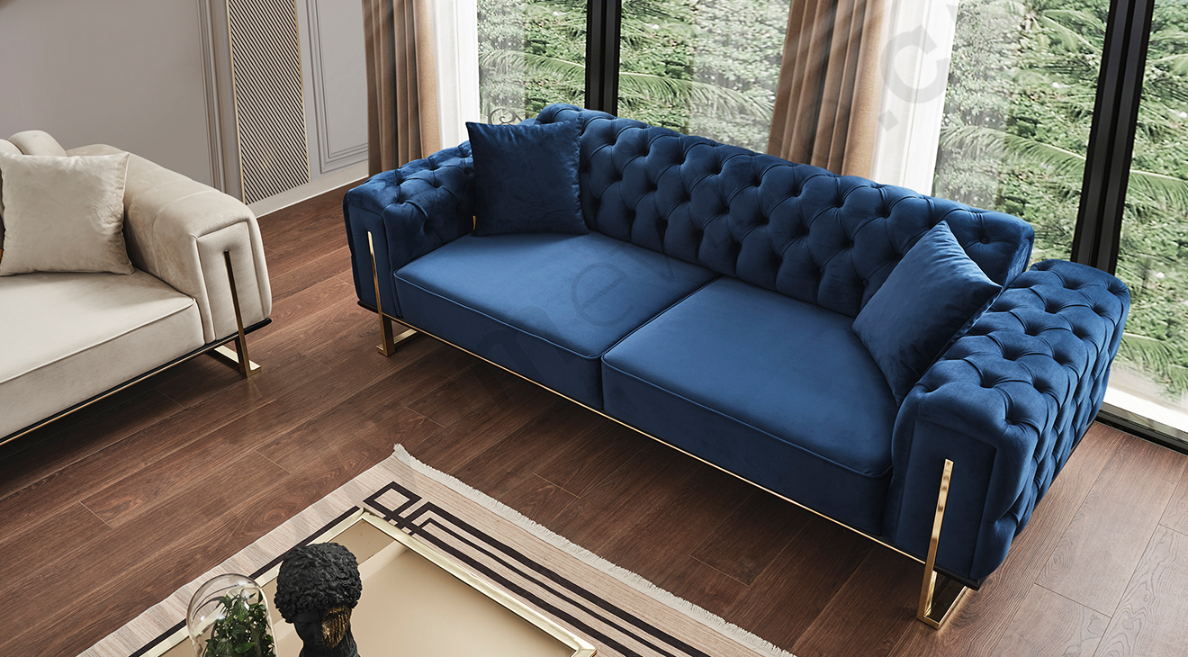 Tema Yataklı Gold Metal Ayaklı Koltuk Takımı Yataklı Koltuk Takımları