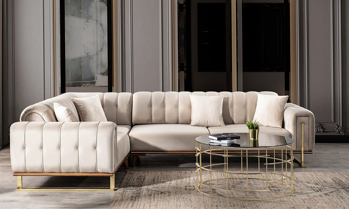 Metal Ayaklı Tema Köşe Koltuk Takımı Köşe Koltuk