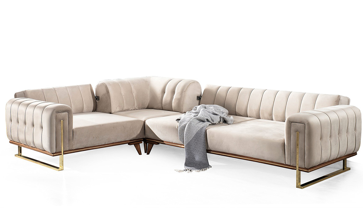 Metal Ayaklı Tema Köşe Koltuk Takımı Köşe Koltuk