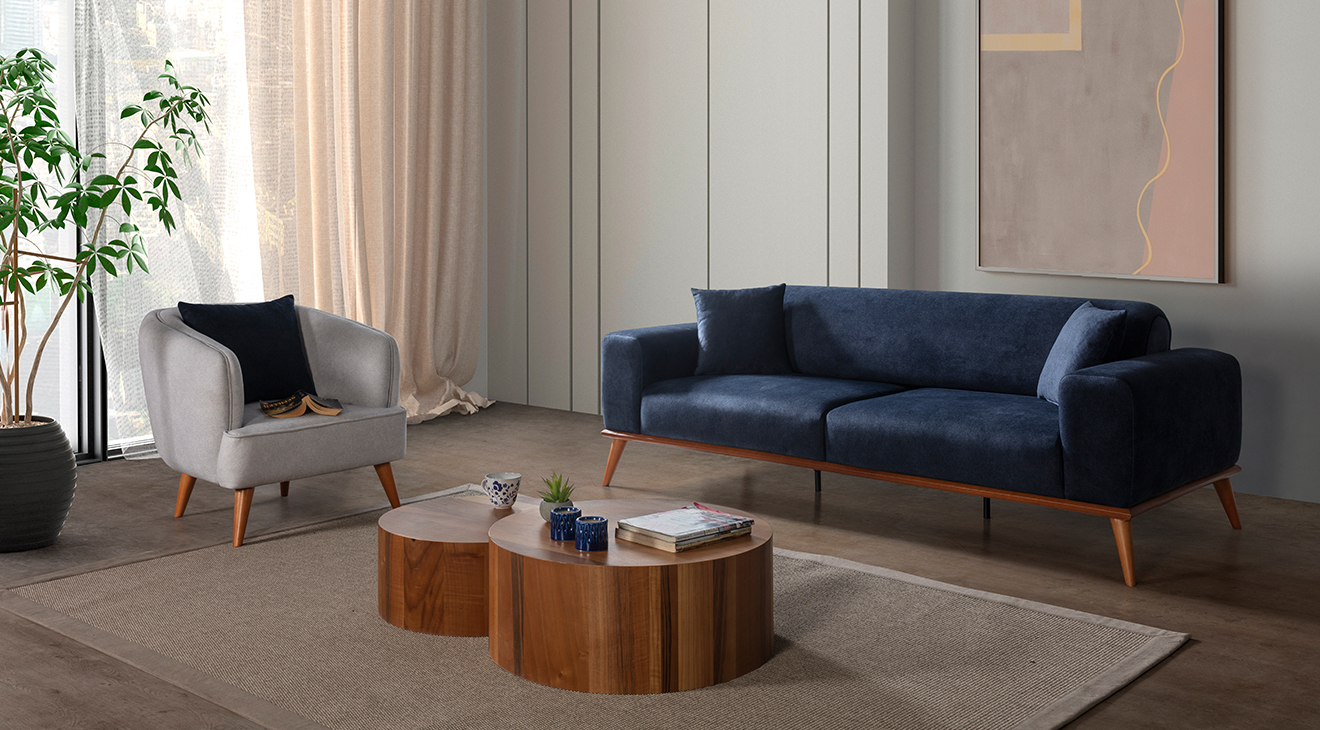 Lebons Ahşap Ayaklı Yataklı Koltuk Takımı Yataklı Koltuk Takımları