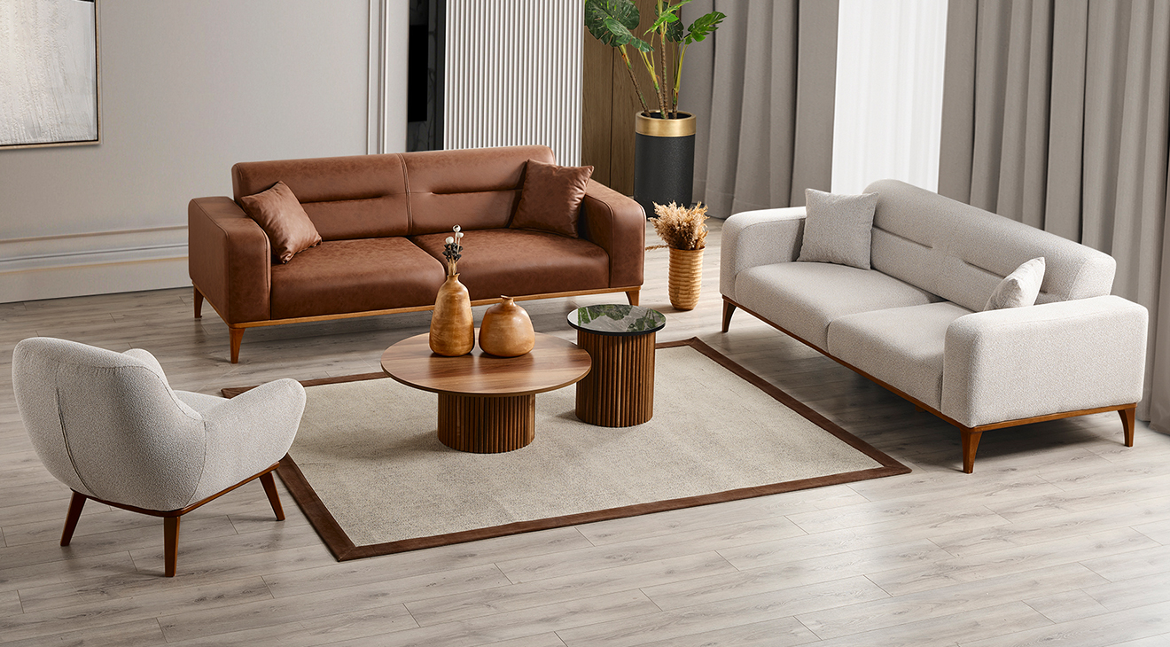 Kumsal Ahşap Ayaklı Yataklı Koltuk Takımı Yataklı Koltuk Takımları