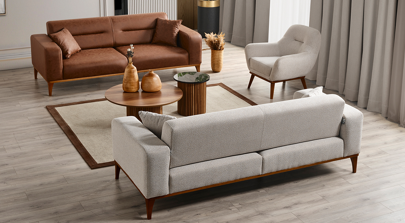 Kumsal Ahşap Ayaklı Yataklı Koltuk Takımı Yataklı Koltuk Takımları