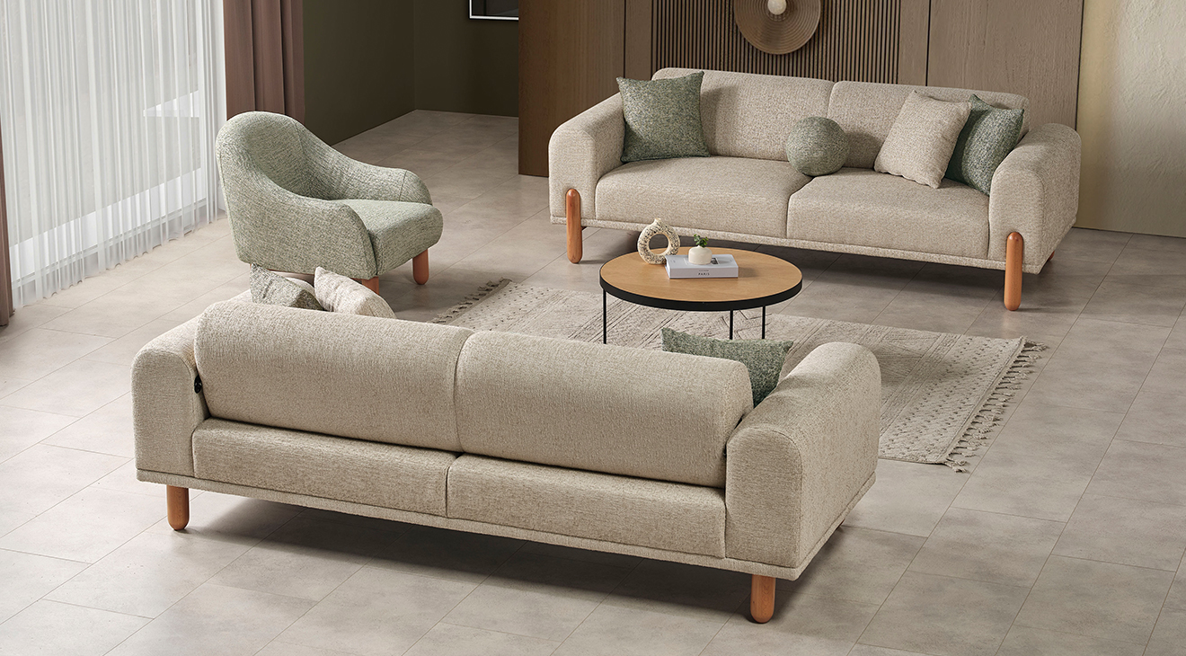 Silver Ahşap Ayaklı Yataklı Koltuk Takımı Yataklı Koltuk Takımları