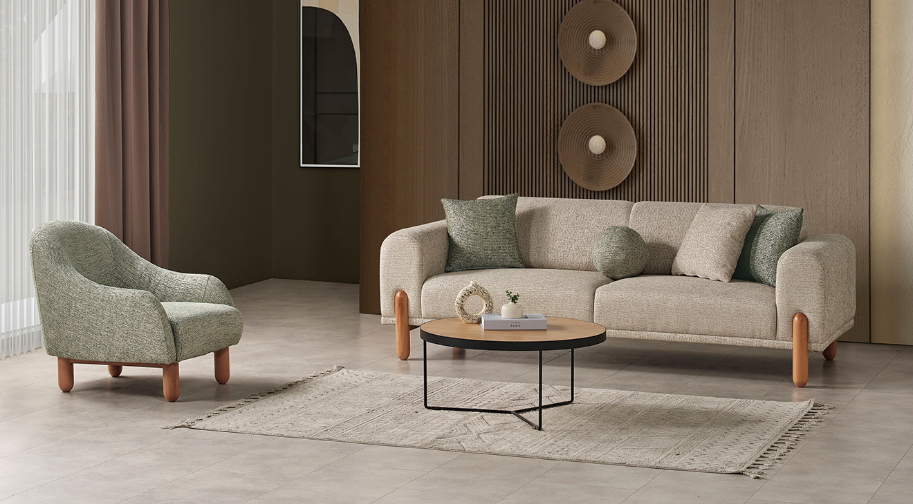 Silver Ahşap Ayaklı Yataklı Koltuk Takımı Yataklı Koltuk Takımları