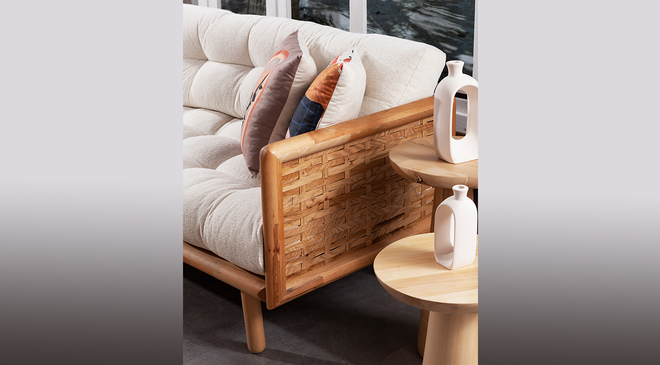 Loft Ahşap Ayaklı Köşe Koltuk Takımı Köşe Koltuk