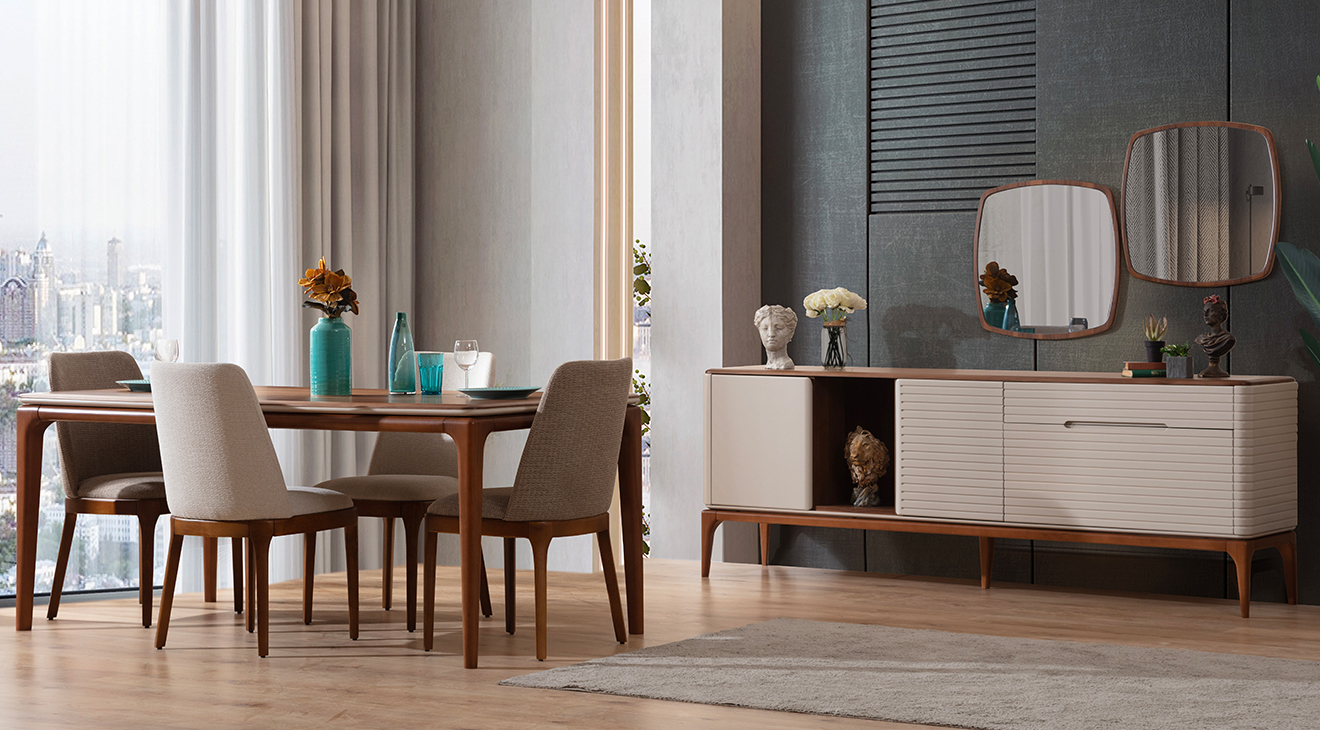 İnci Ceviz Yemek Odası Takımı Yemek Odası