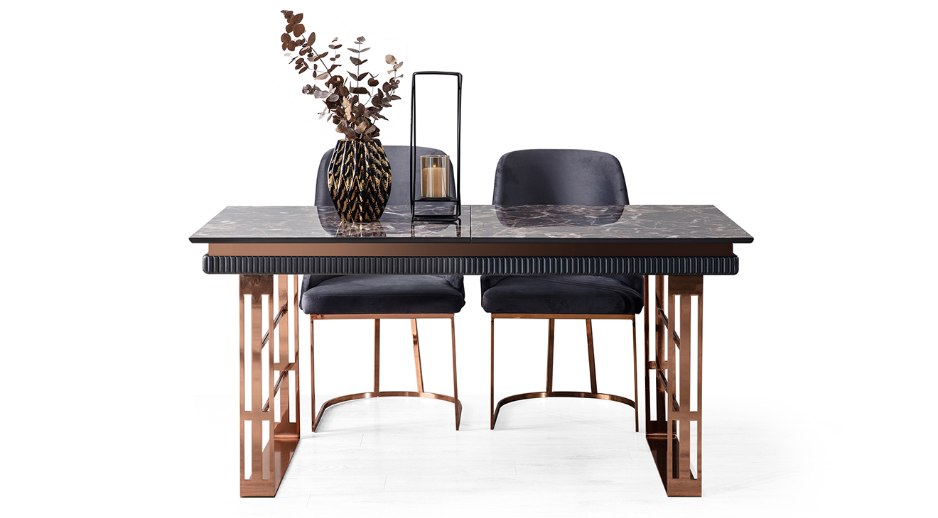 Quatro Q1 Antrasit Yemek Odası Takımı Yemek Odası