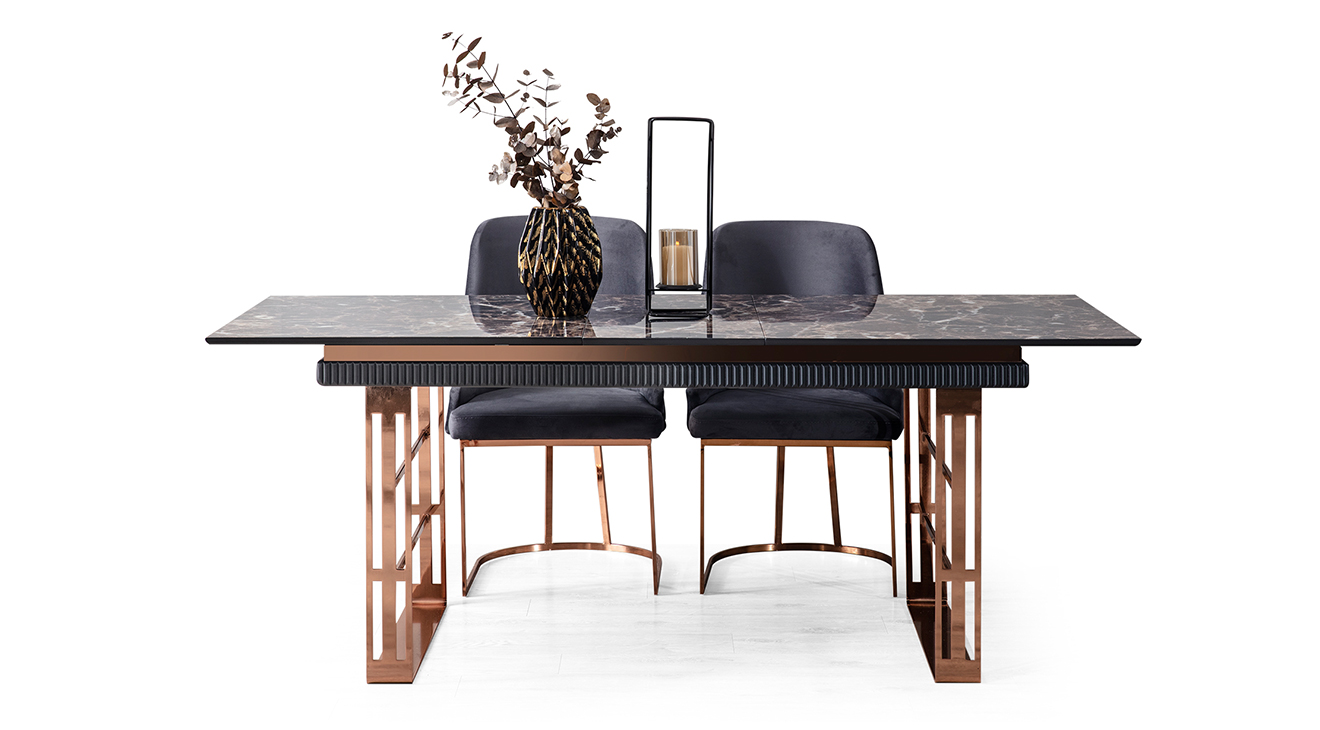 Quatro Q1 Antrasit Yemek Odası Takımı Yemek Odası