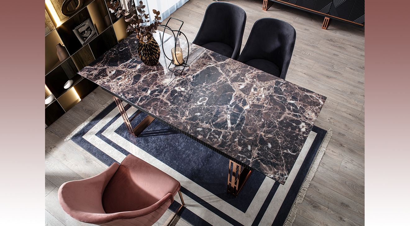 Quatro Q1 Antrasit Yemek Odası Takımı Yemek Odası