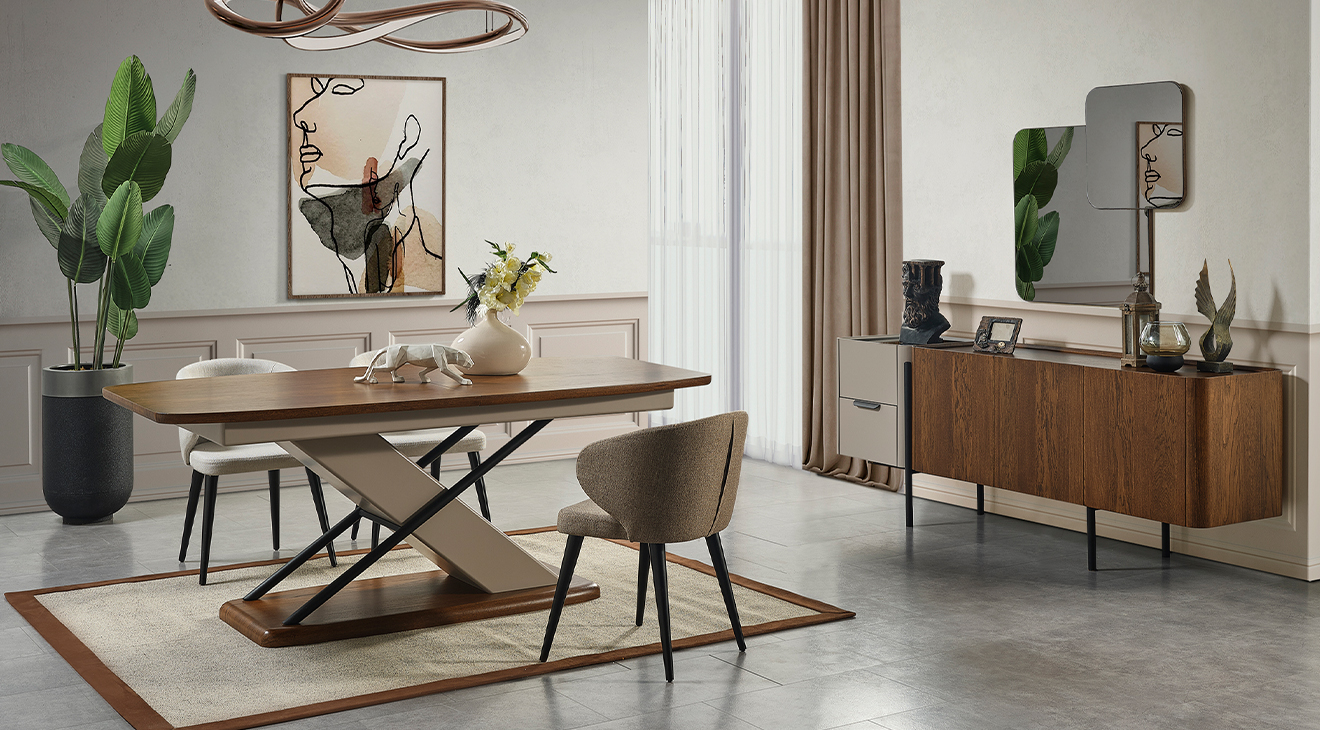 Nobel Ahşap Ayaklı Yemek Odası Takımı Yemek Odası