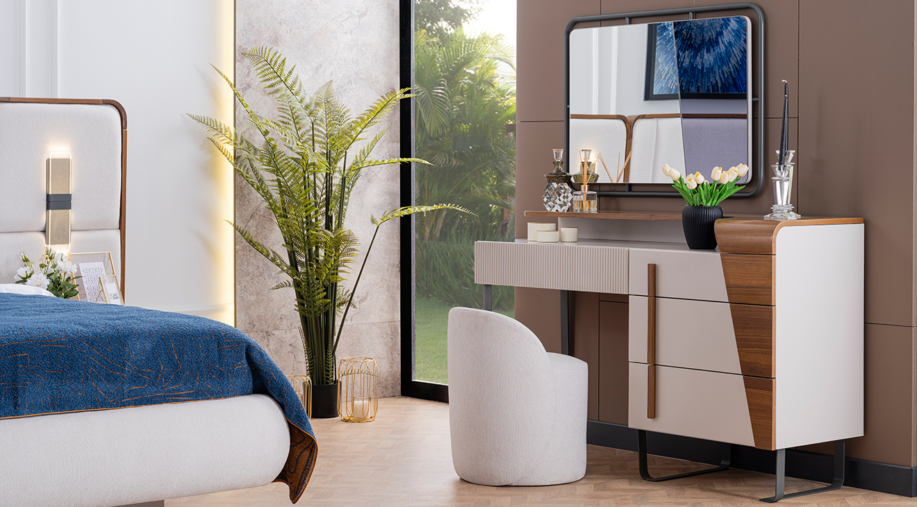 Lina Köşe Dolaplı Yatak Odası Takımı Köşe Dolap