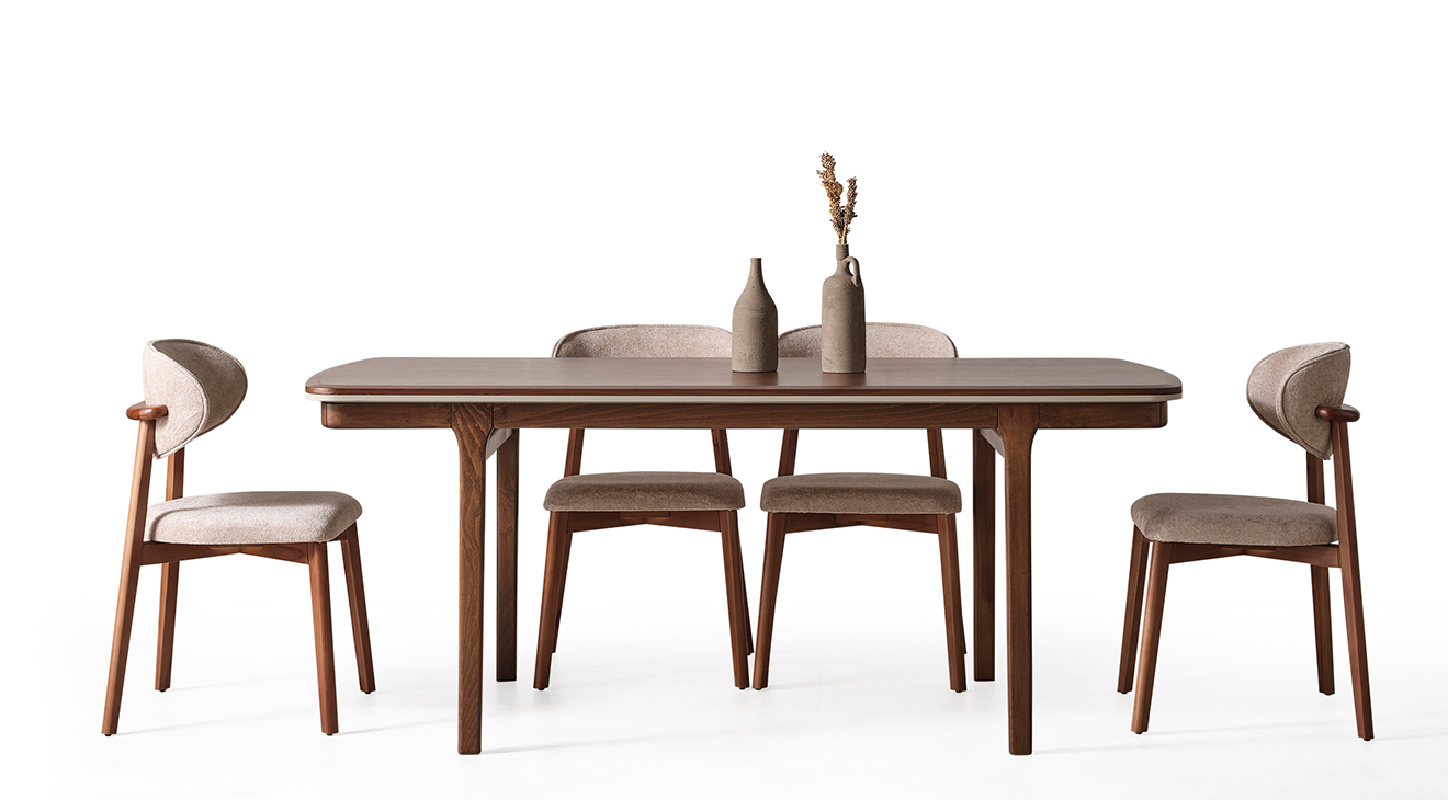 Mirabella Ahşap Ayaklı Modern Yemek Odası Takımı Yemek Odası