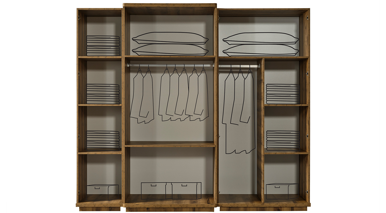 Mira Ceviz 5 Kapaklı Yatak Odası Takımı Yatak Odası