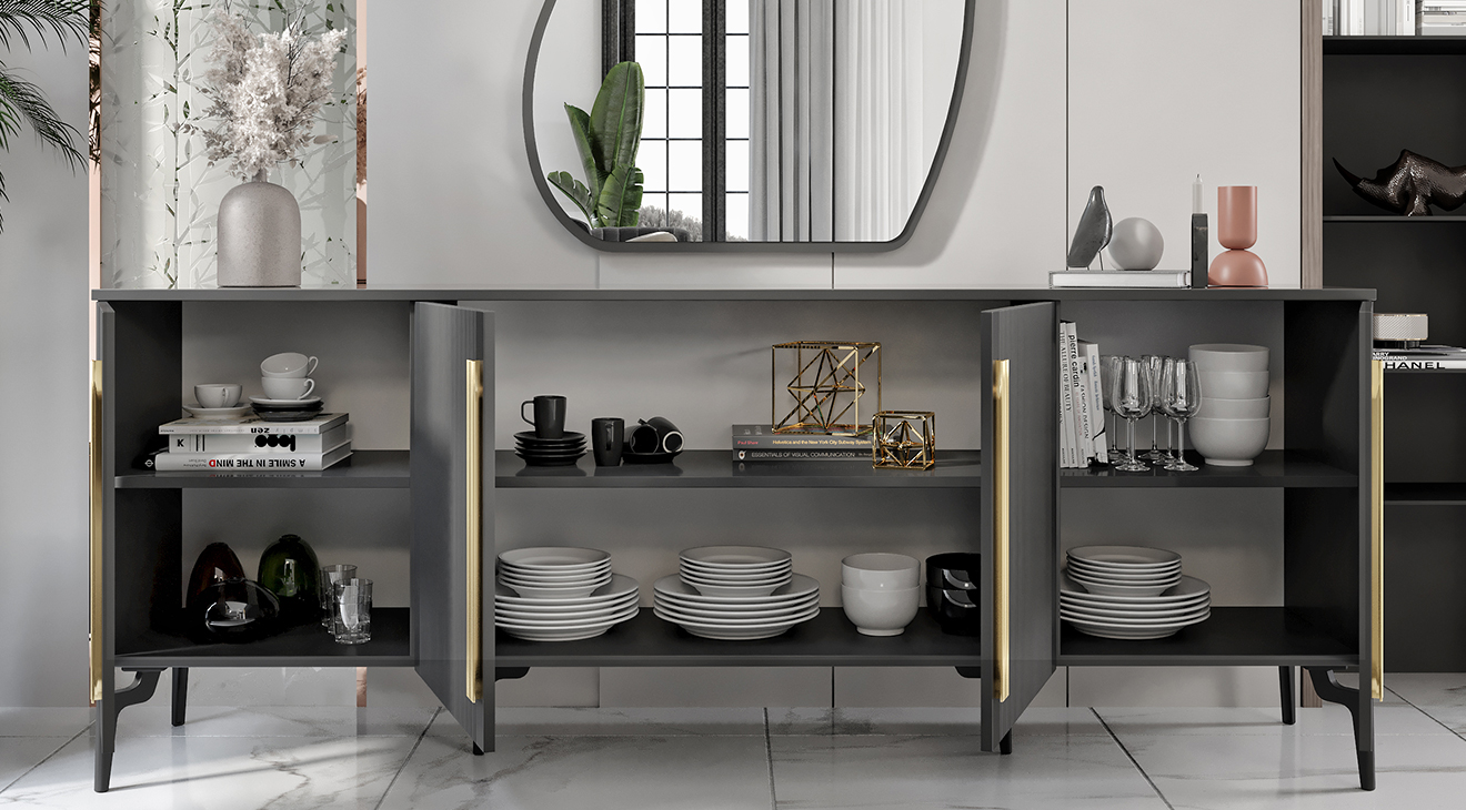 Çatalca Antrasit Yemek Odası Takımı Yemek Odası