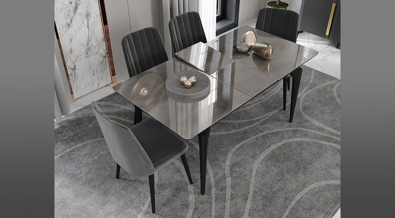 Çatalca Antrasit Yemek Odası Takımı Yemek Odası