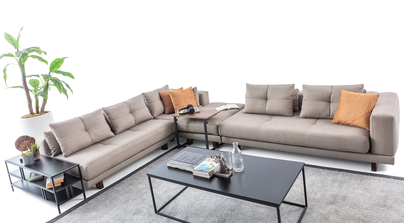 Colosseum Ahşap Ayaklı Modern Köşe Koltuk Takımı Modern Köşe Takımları