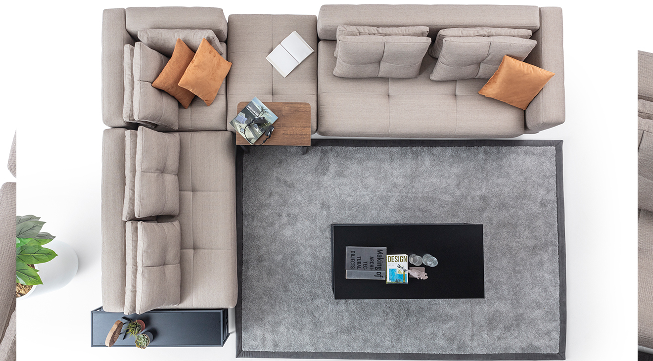 Colosseum Ahşap Ayaklı Modern Köşe Koltuk Takımı Modern Köşe Takımları