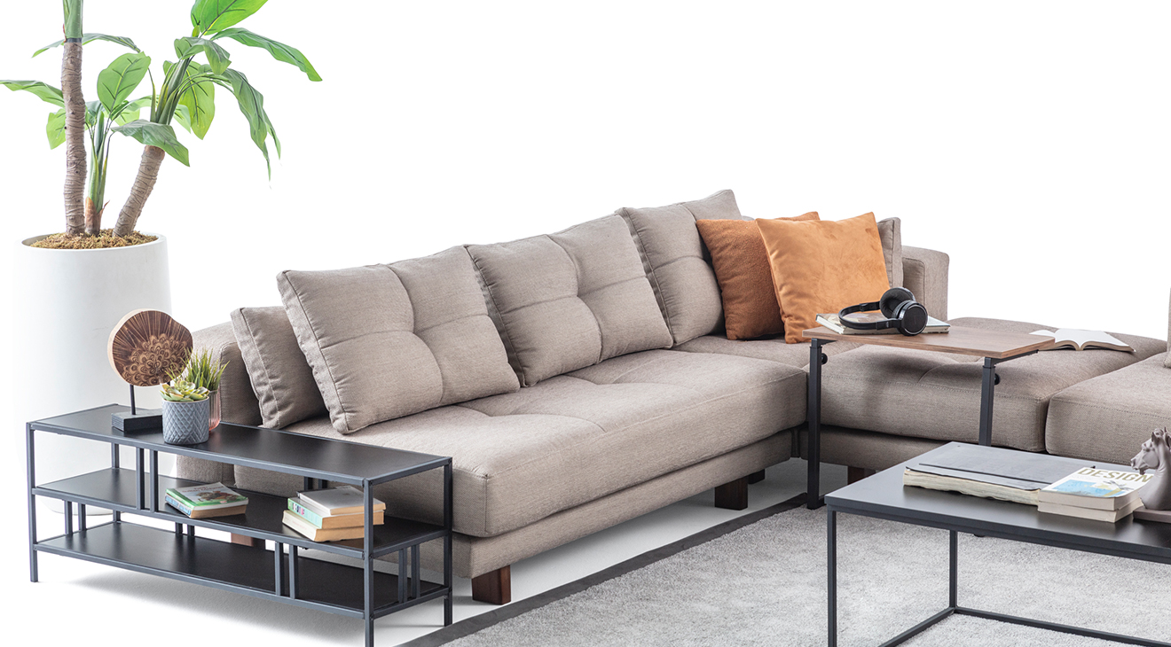 Colosseum Ahşap Ayaklı Modern Köşe Koltuk Takımı Modern Köşe Takımları