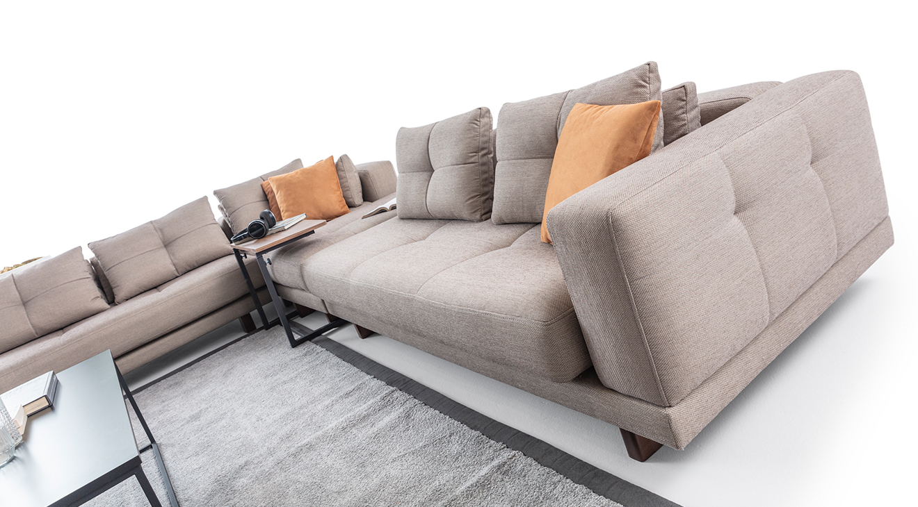 Colosseum Ahşap Ayaklı Modern Köşe Koltuk Takımı Modern Köşe Takımları