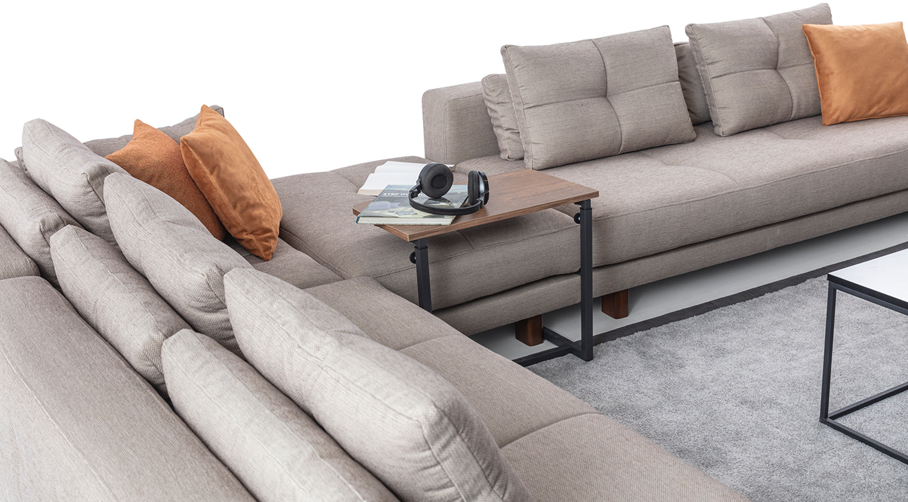 Colosseum Ahşap Ayaklı Modern Köşe Koltuk Takımı Modern Köşe Takımları