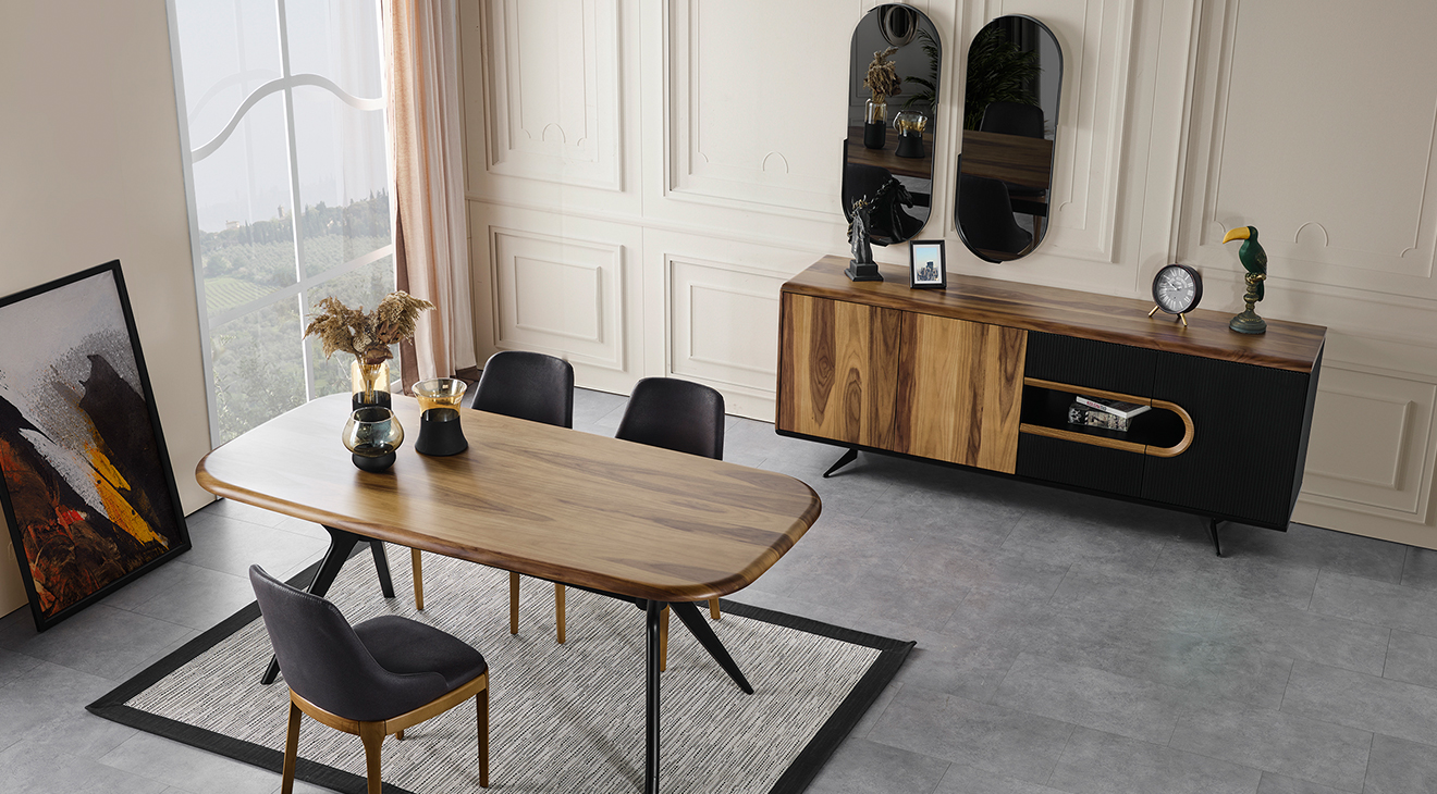 Dragon Ceviz Yemek Odası Takımı Yemek Odası