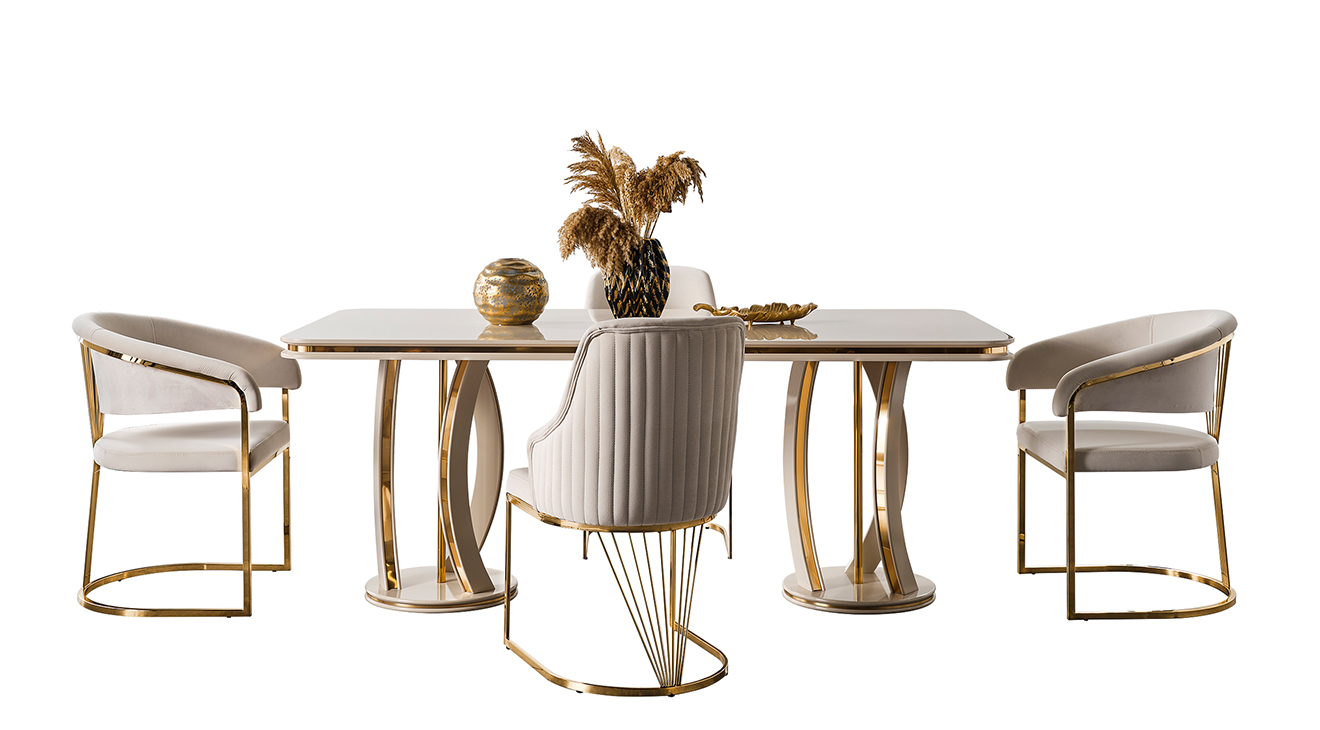 İmaj Gold Metal Ayaklı Yemek Odası Takımı Yemek Odası