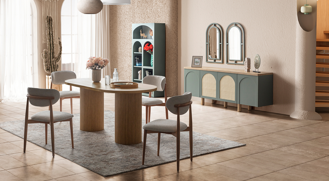 Siena Ahşap Ayaklı Modern Yemek Odası Takımı Yemek Odası